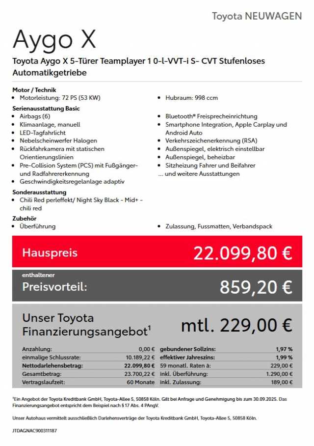 Toyota Aygo X S-CVT Teamplayer