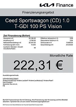 Kia cee'd Ceed SW 1.0T 100 VISION STD NAV