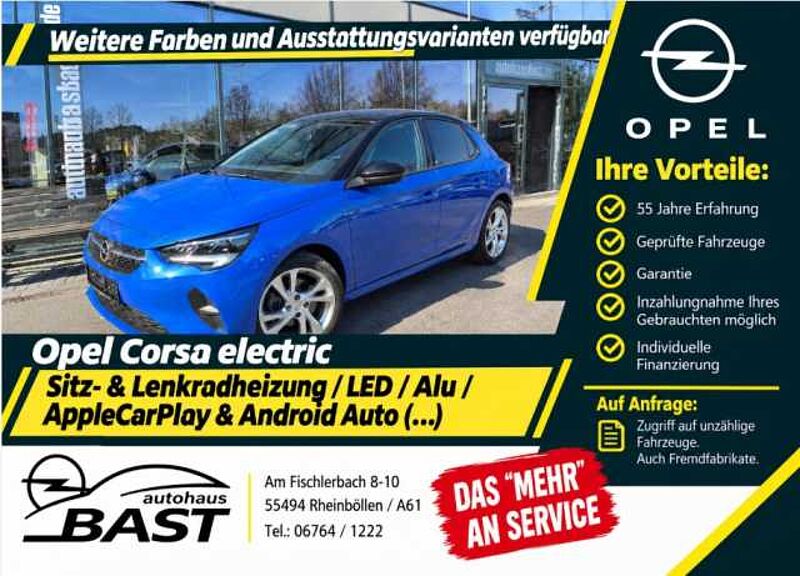 Opel Corsa-F Elektro on-Board-Charger 11kW Tageszul., Automatik, Sitz/-Lenkradheizung, ,Navi