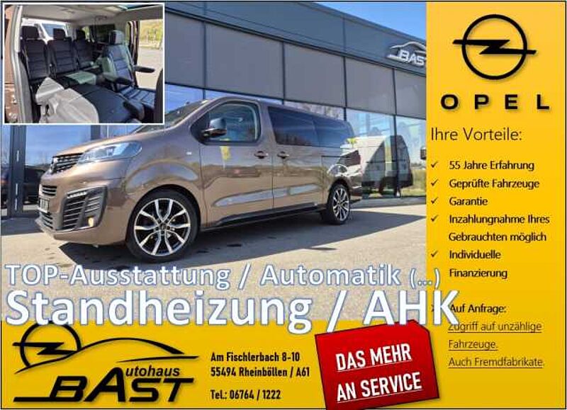 Opel Zafira Life L/XL ELEGANCE GLASDACH LEDER AUTOMATIK STANDHEIZUNG AHK KAMERA