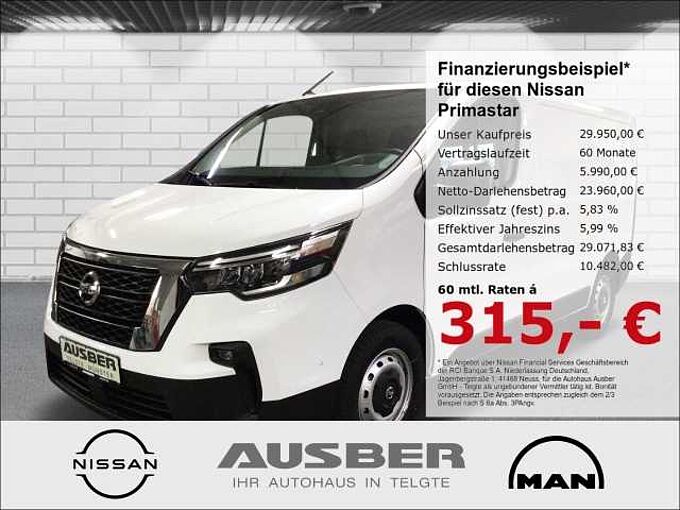 Nissan Primastar Kastenwagen L1H1 2,8t N-Connecta AHK NAVI Laderaumboden und 1/1 Seiteninnenverkl