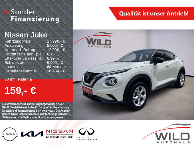 Nissan Juke N-Connecta 1.0 PDC, Cam, SHZ, white & black