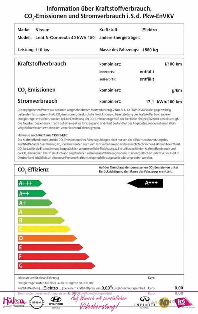 Nissan Leaf N-Connecta 40 kWh 150PS LED Winterpaket MY21 N-Con