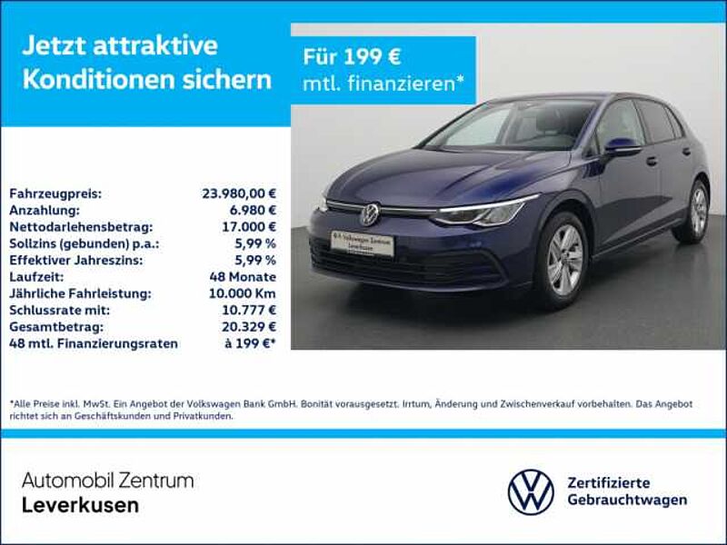 Volkswagen Golf VIII Life DSG NAVI VIRT ACC LENKRADHZ SHZ