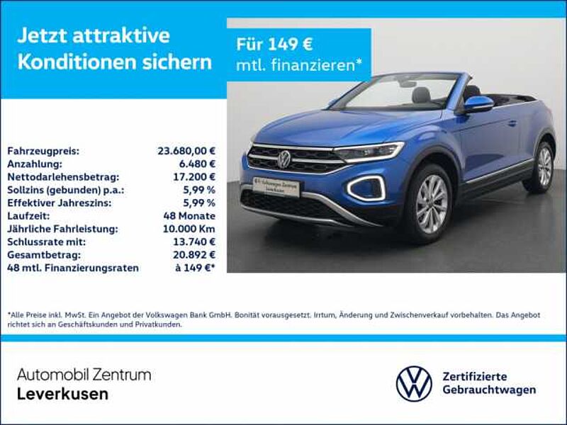 Volkswagen T-Roc Cabriolet Style LENKRADHZ APP PDC LED SHZ