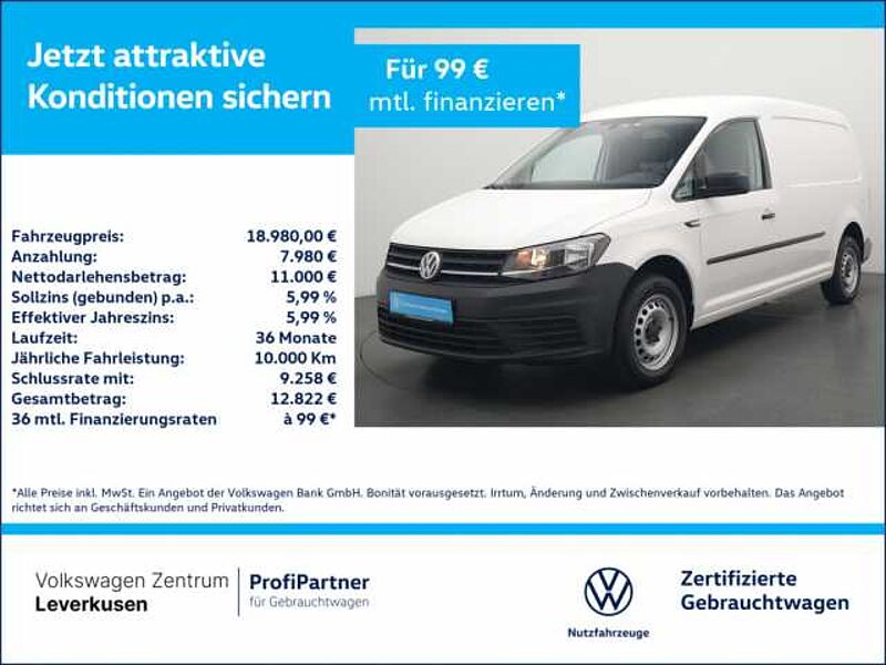 Volkswagen Caddy Maxi Kasten NAVI AHK ACC CARPLAY PDC