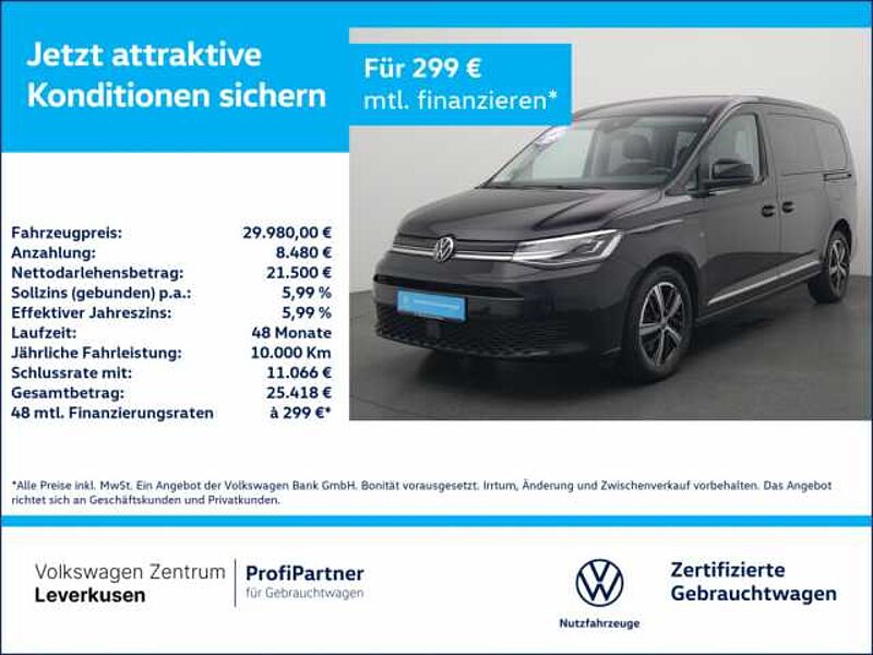 Volkswagen Caddy Maxi Style 7-SITZER VIRT LED KAM SHZ
