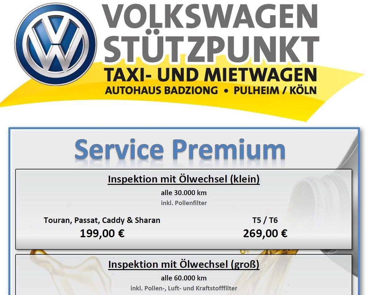 Service Angebote von A-Z - 2018 Premium